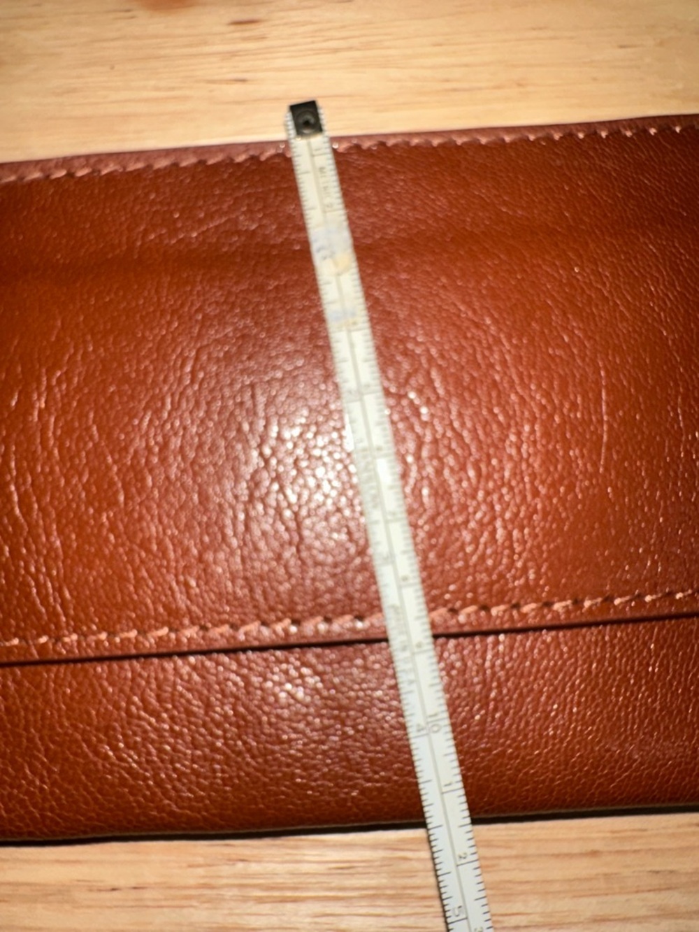 Classic Brown Leather Wristlet Clutch - Picture 7 of 7